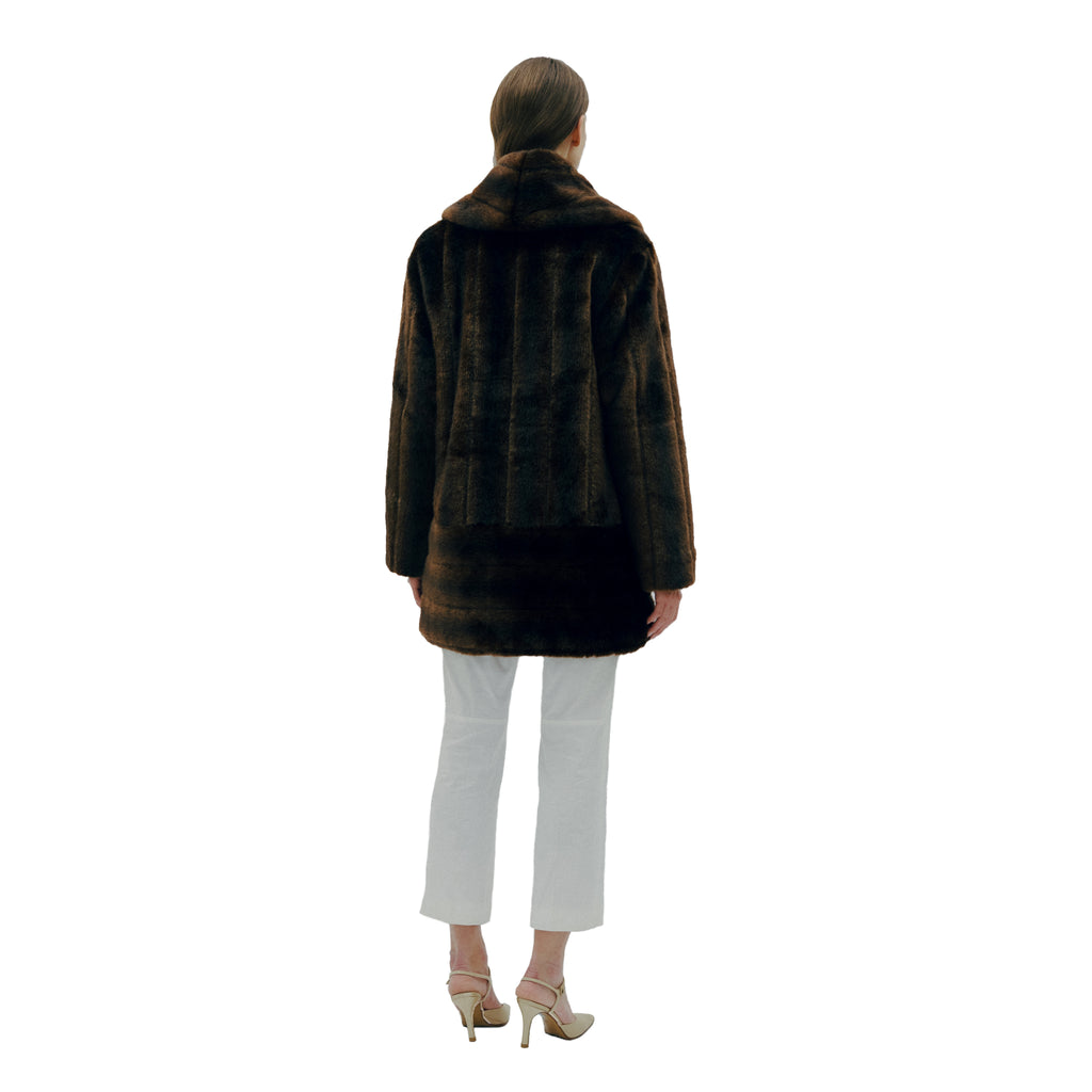 Black Mink Signature Full-Length Faux Fur Coat