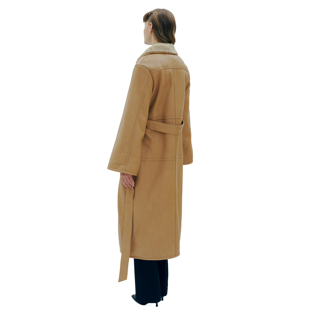 Ankle length camel coat online