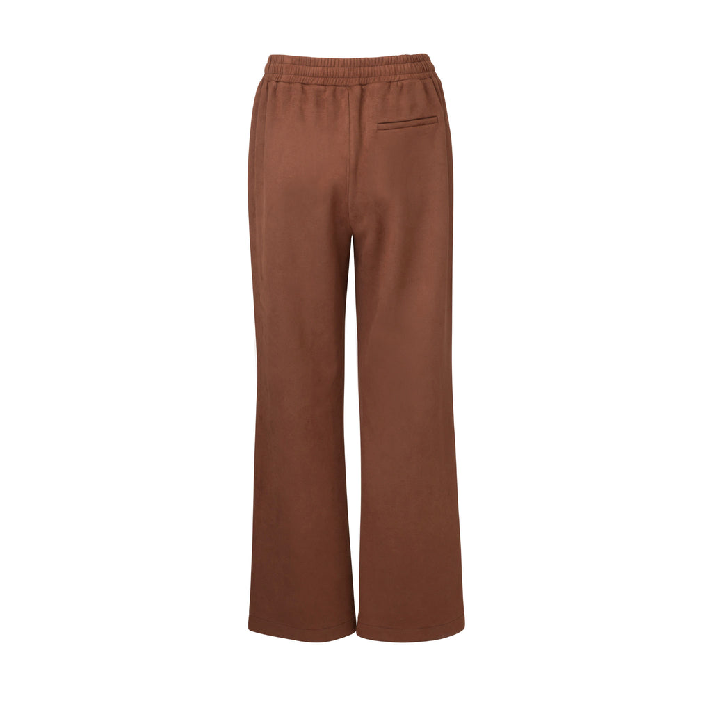 Lunaria Faux Suede Relaxed Fit Pants In Honey Mustard Color – Marei1998